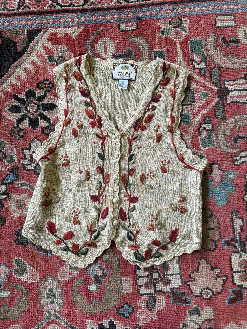 90’s Tiara International Fall Knit Vest - Picture 2 of 7